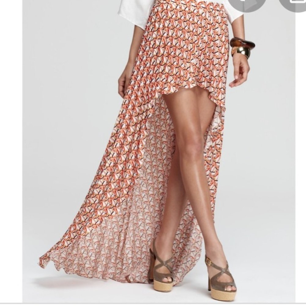 Alexis Pleated High-Low Skirt